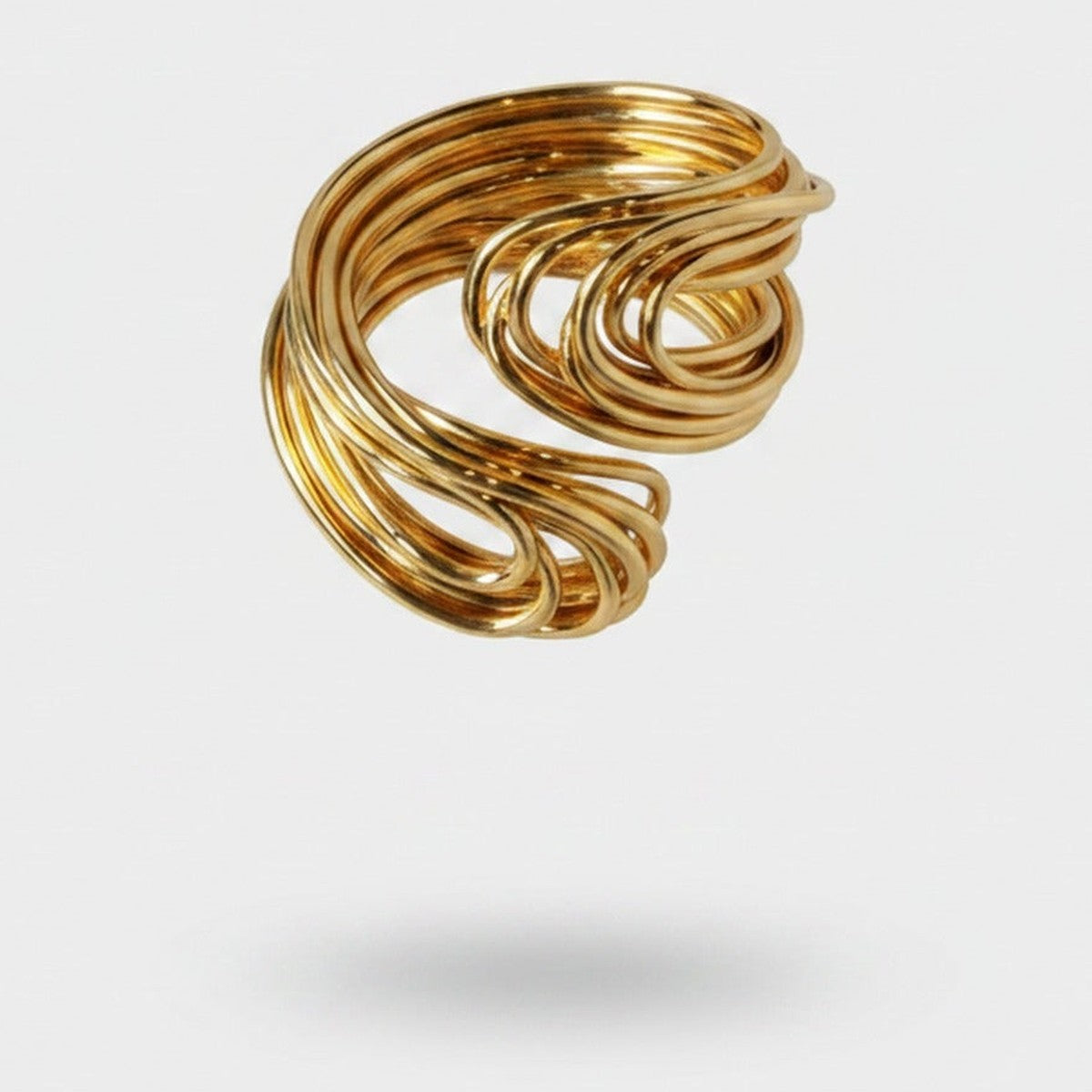 Gold Twisted Wave Statement Ring – jewelry (view 1)