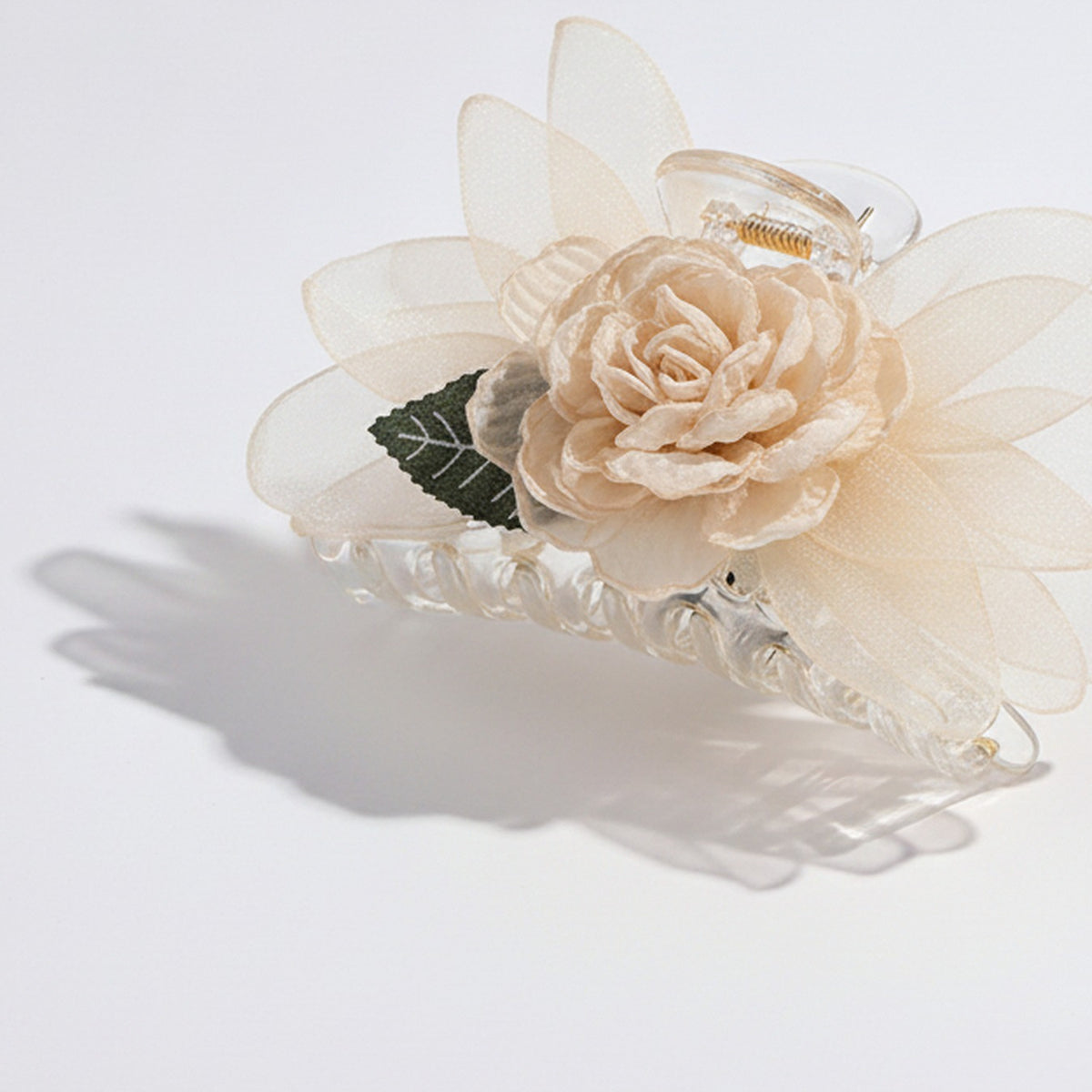 Dreamy Floral Hair Claw Clip - Champagne