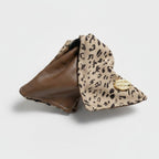 Leopard Print Hair Claw With Gold Charm – hair accessories (view 1)