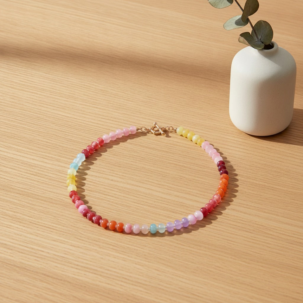 Chunky Gemstone Bead Necklace - Type 7