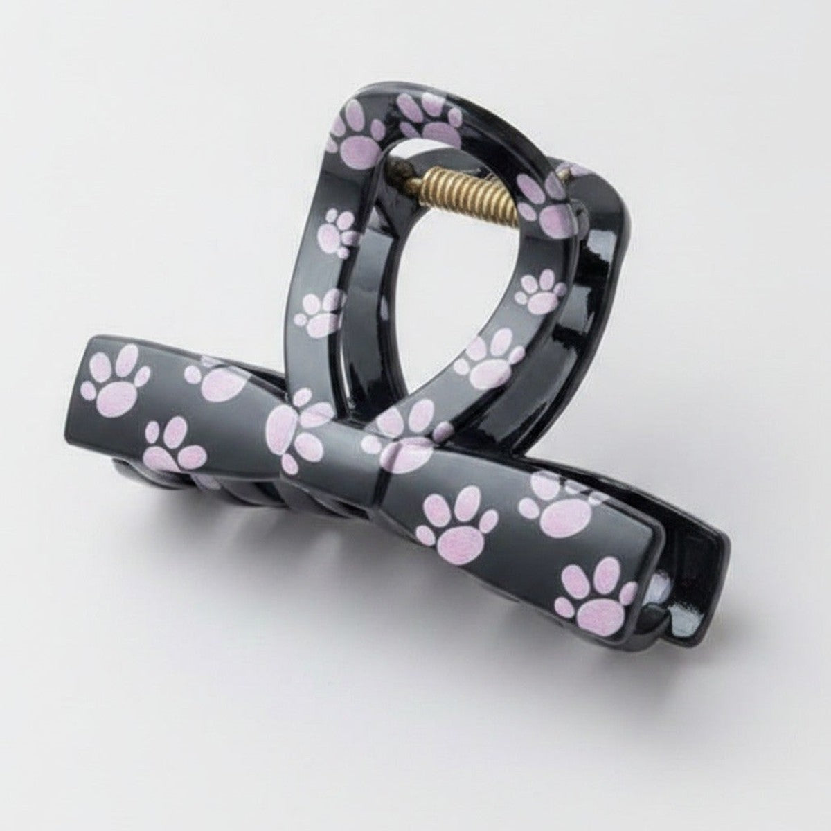 Paw Print Hair Claw Clip - Black Bow – hair accessories (view 1)