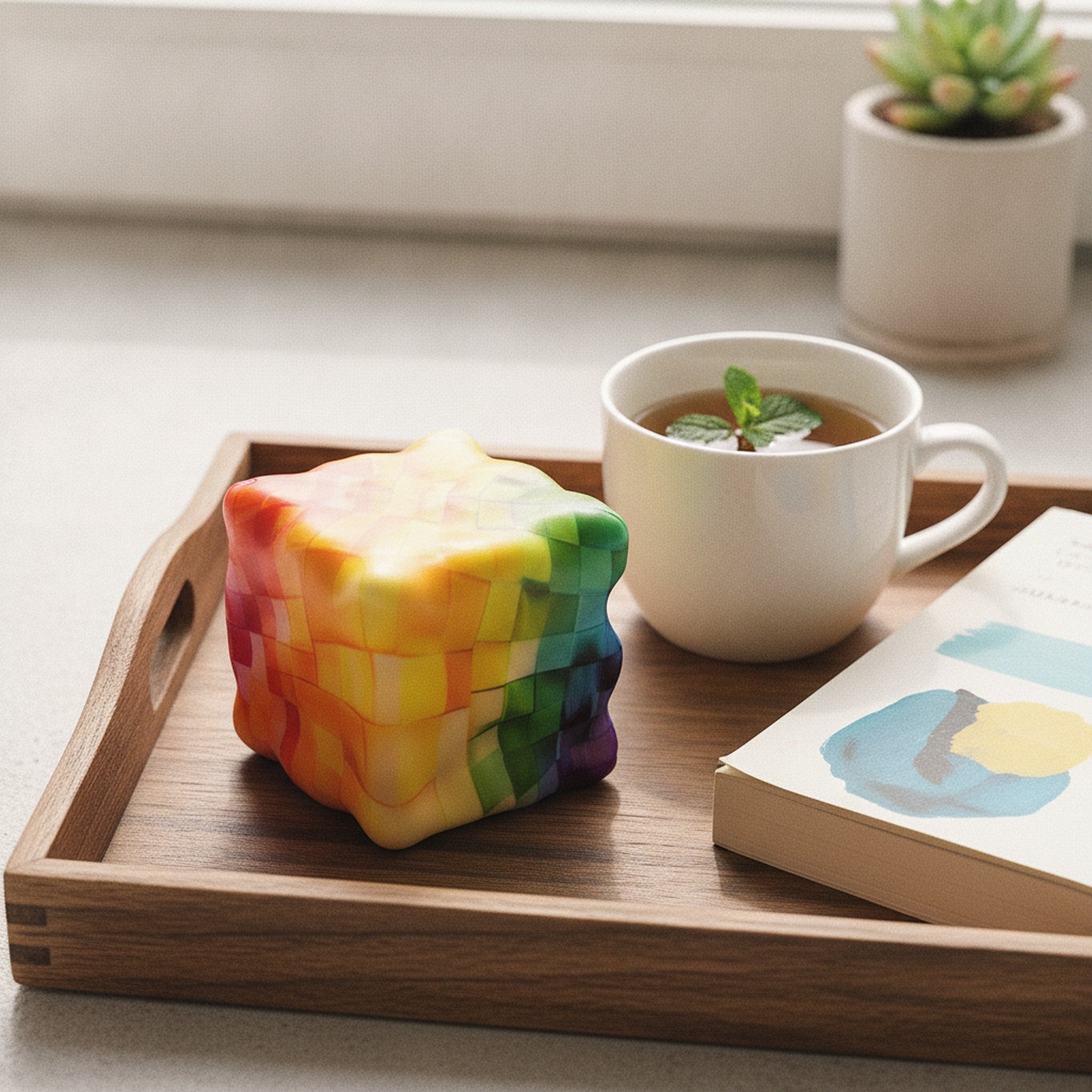 Trippy Eyes Squishy Cube - Classic Tie Dye