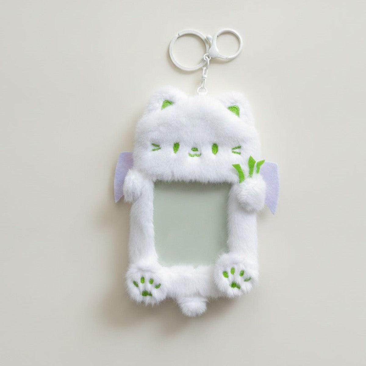 Fluffy Cat Photo Card Holder Keychain – novelty & toys (view 1)
