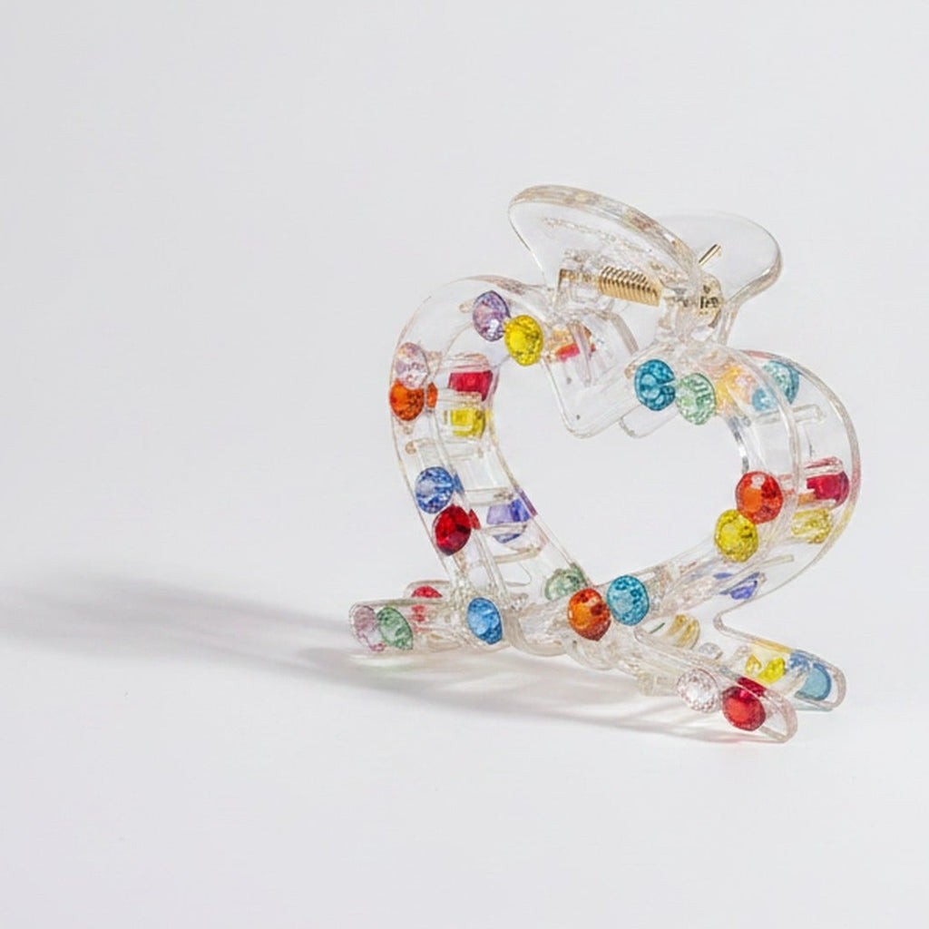 Colorful Beaded Crystal Hair Claw Clip – hair accessories (view 1)