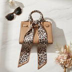 Mixed Print Silk Scarf Light Brown