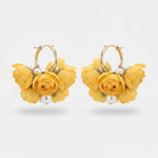 Pom Pom Petal Drop Earrings - Type 17