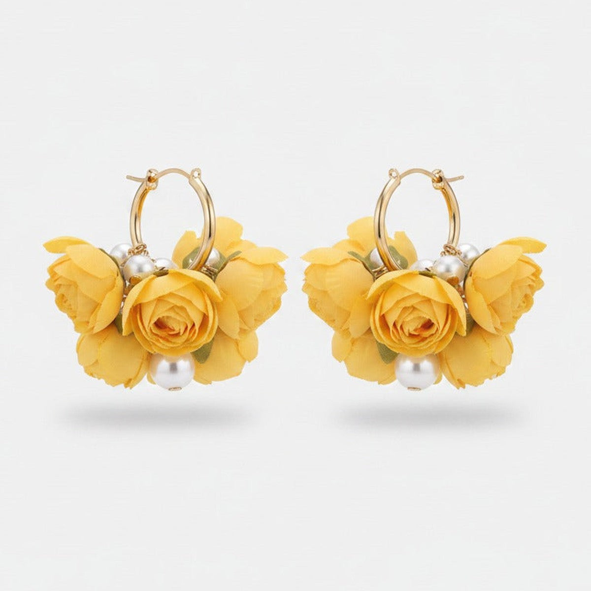Pom Pom Petal Drop Earrings - Type 17