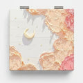 Peachy Pink Textured Compact Mirror – Korean beauty tool (view 1)