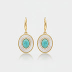 Turquoise & Pearl Drop Earrings Turquoise Leverback