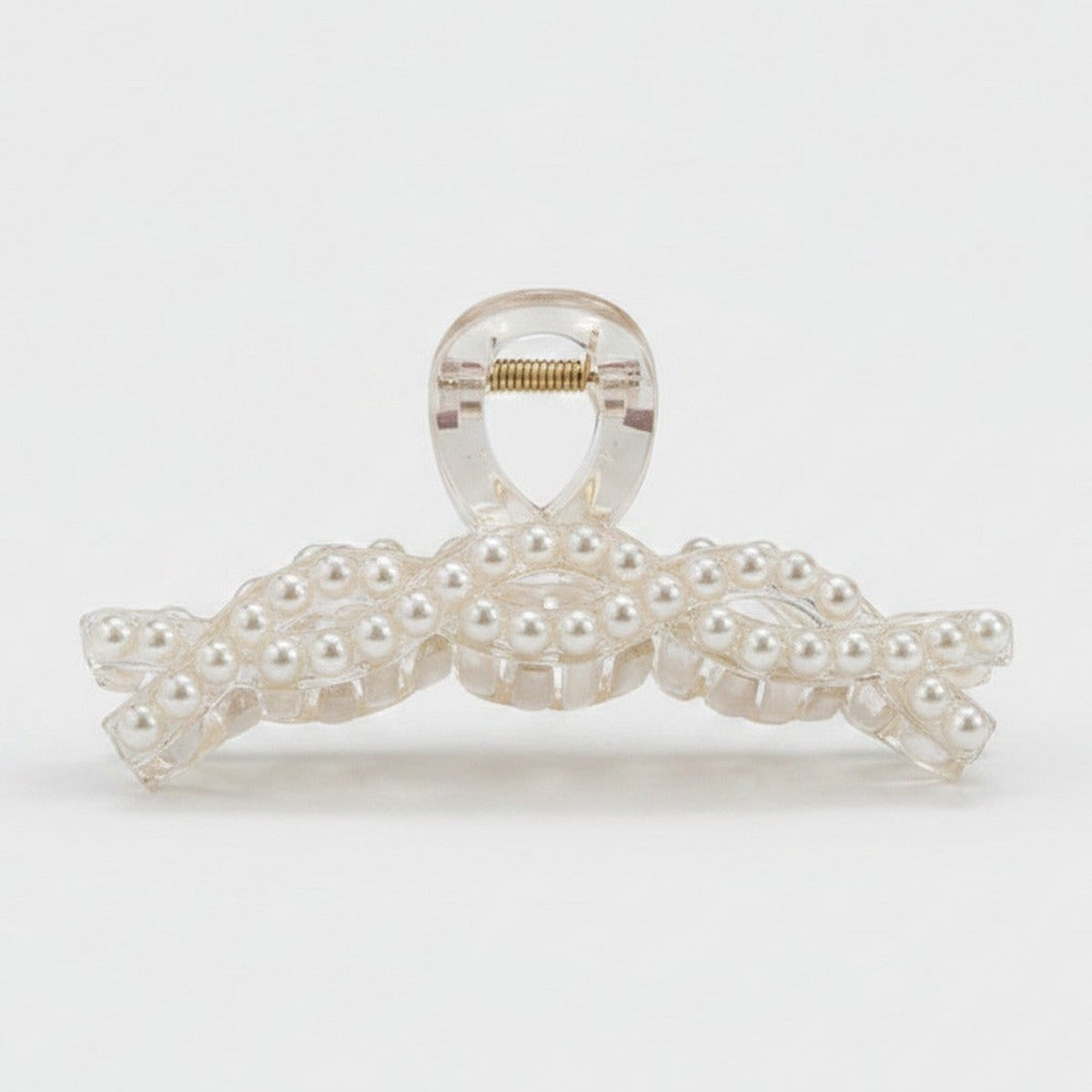Pearl Beaded Bow Hair Claw Clip – hair accessories (view 1)
