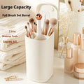 Makeup brush storage box with automatic lifting mechanism - White