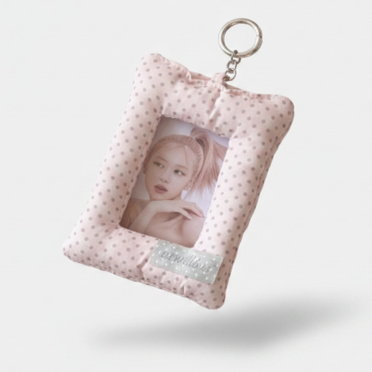 Pink Polka Dot Bunny Ear Phone Charm – tech (view 1)