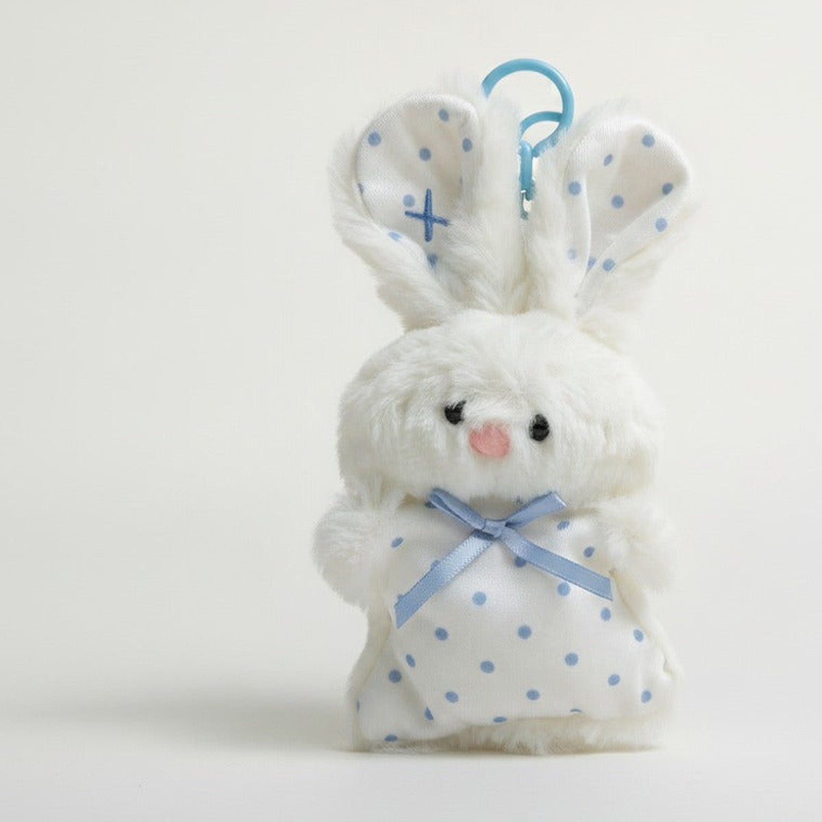 Soft Polka Dot Bunny Plush Keychain – novelty & toys (view 1)