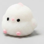 White Fuzzy Ghost Squishy With Pink Cheeks – novelty & toys (view 1)