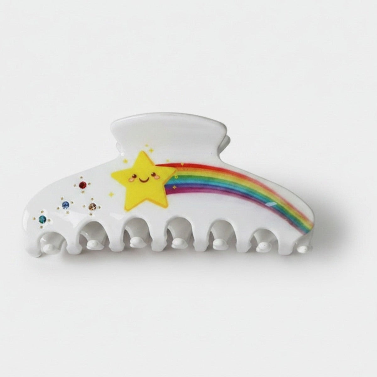 Rainbow Star Hair Claw Clip White – hair accessories (view 1)