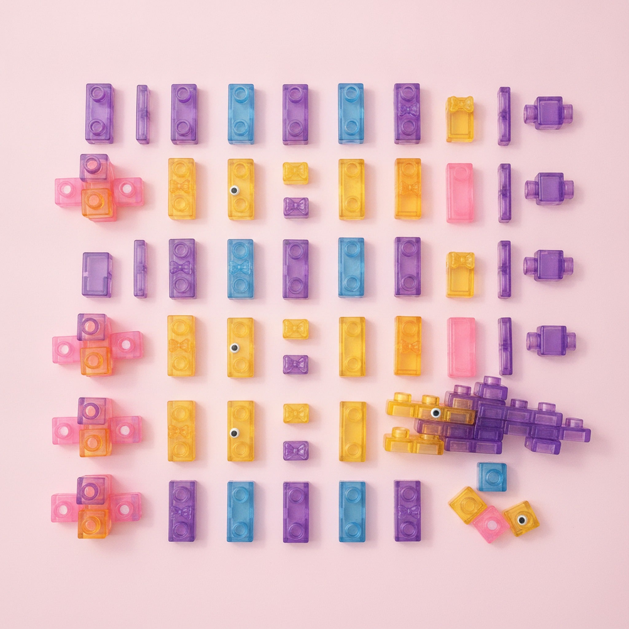 Mini Building Block Fidget Set - Neon Mix