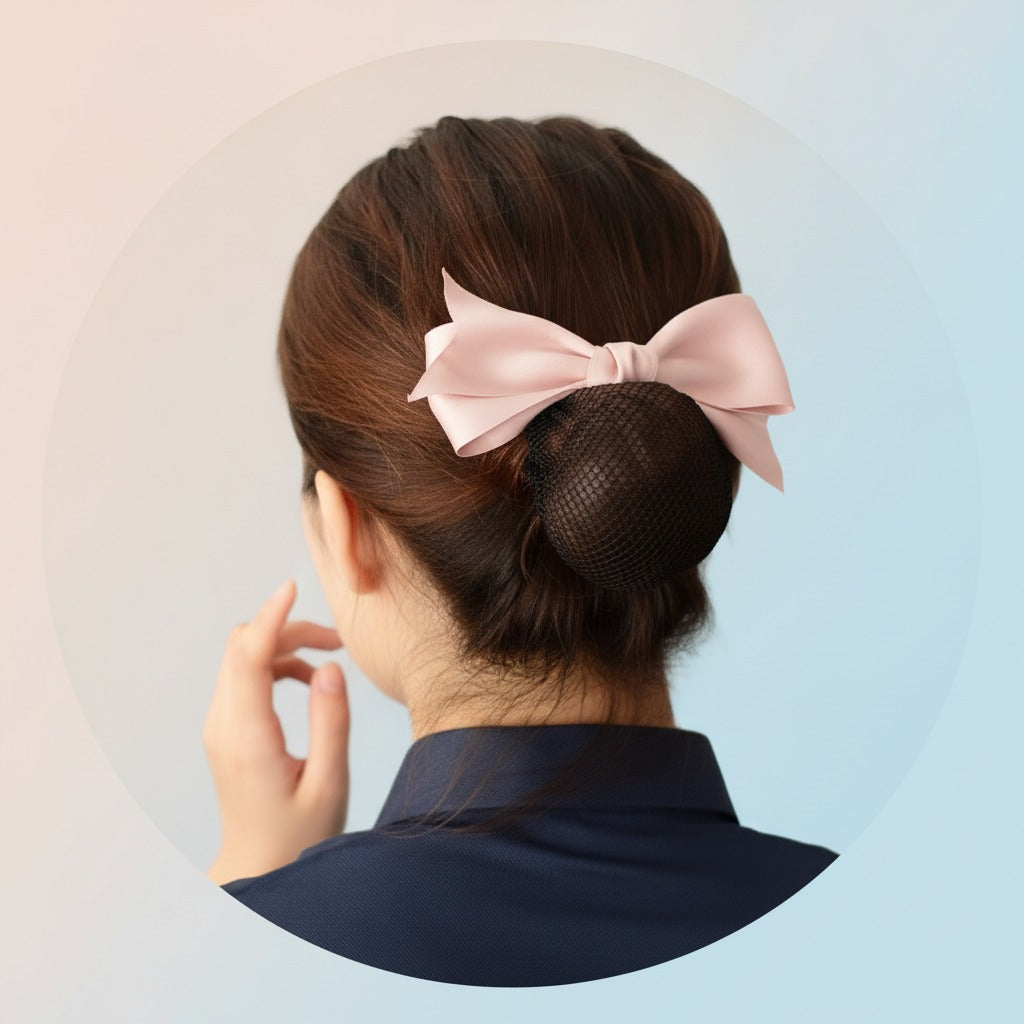 Mesh Bow Hair Claw - Pink