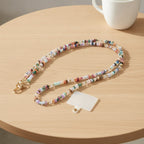 Beaded Phone Charm Keychain - Multicolor Stone