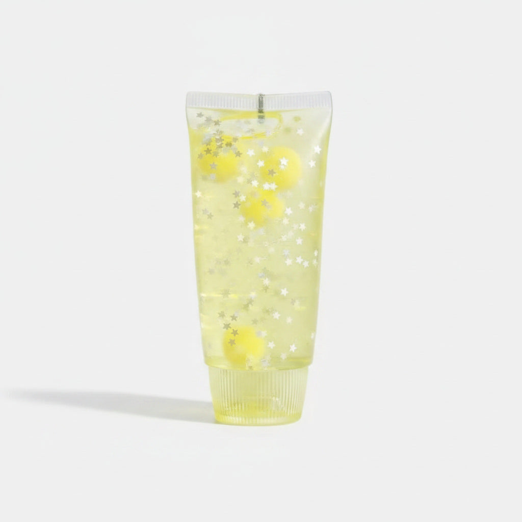 Starry Glitter Squishy Tube - Golden Yellow