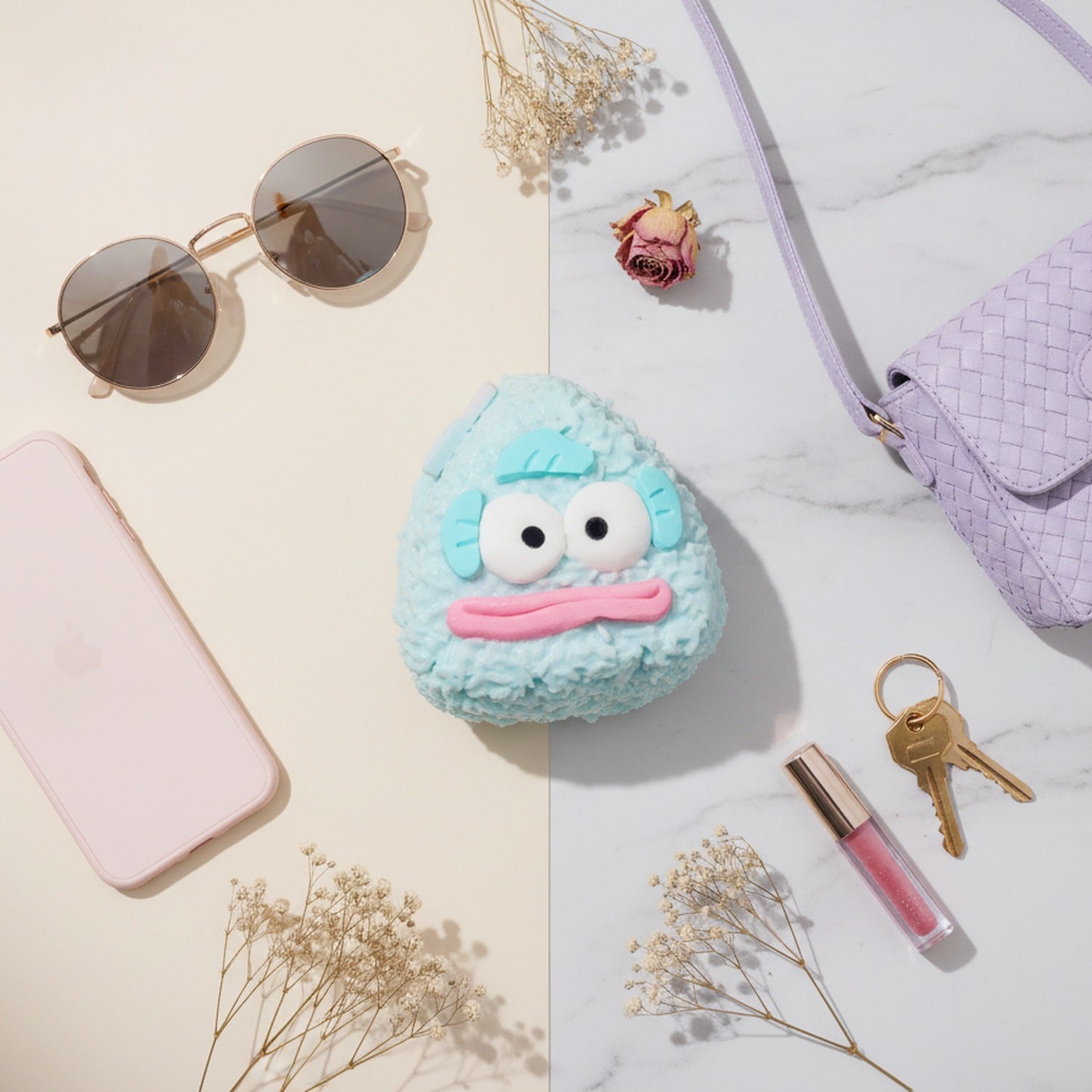 Puffy Character Plush Buddy Mint Blue