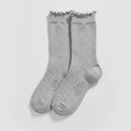 Light Gray Ribbed Crew Socks – apparel accessories (view 1)