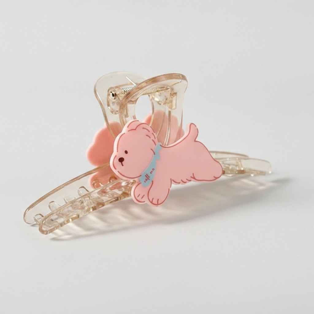 Cute Bear Charm Clear Acrylic Hair Claw – hair accessories (view 1)