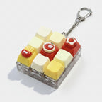 Mini Keyboard Keychain - Red & Cream Type 2