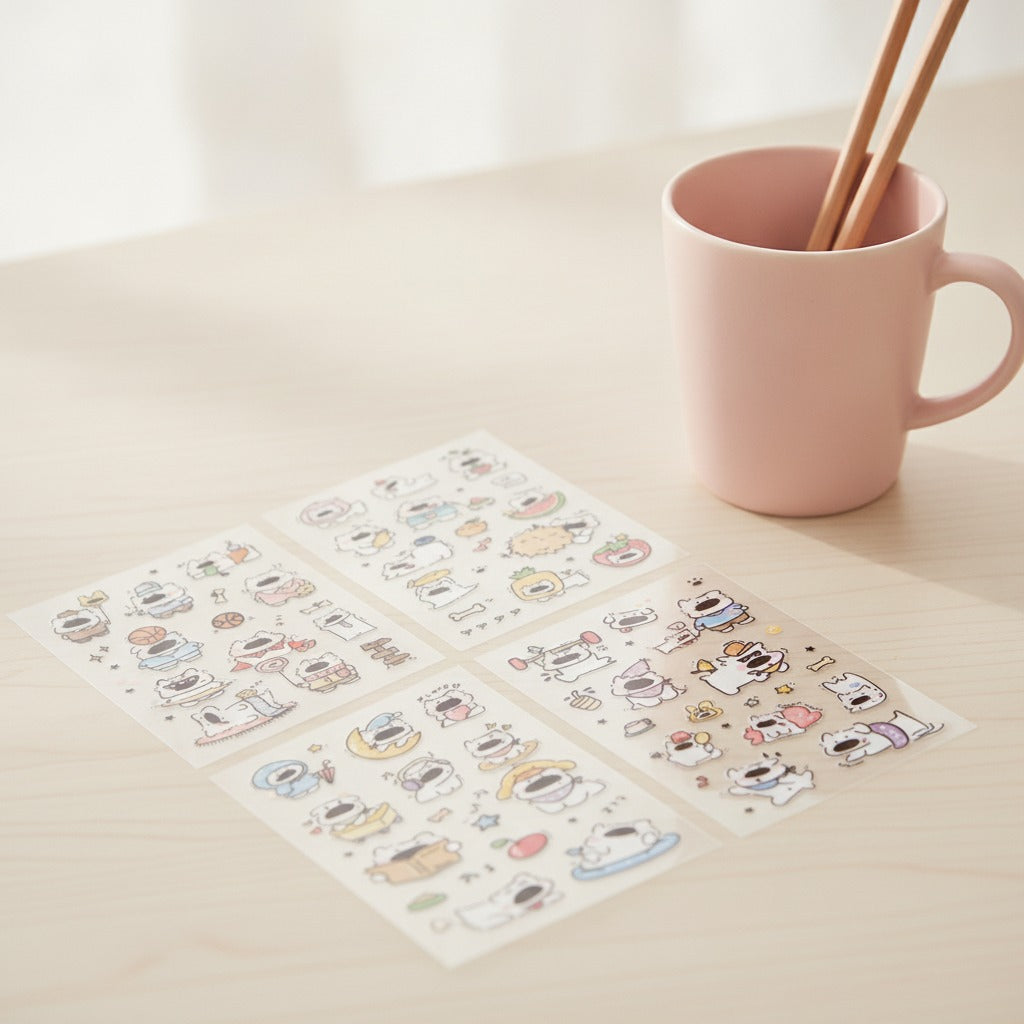 Puppy Roaming Sticker Set - Fruit Fun