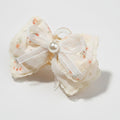Cream Floral Lace Hair Claw With Pearl – hair accessories (view 1)