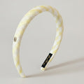 Yellow Gingham Padded Headband With Charm – hair accessories (view 1)