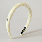 Yellow Gingham Padded Headband With Charm – hair accessories (view 1)