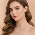 Square Crystal Pendant Necklace - Gold