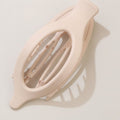 Matte Pointed Claw Hair Clip - Warm Beige
