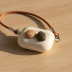 Mini Shoulder Bag AirPods Case - Cream with Blush & Olive Gems (for AirPods Pro 3)