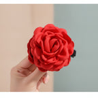 Rose Bloom Hair Claw - Red
