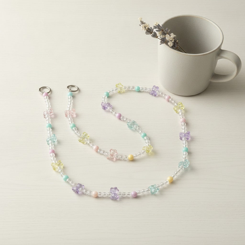 Candy Bear Beaded Keychain - Rainbow Bears