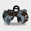 Plaid Bow Hair Claw Clip Blue Brown – hair accessories (view 1)