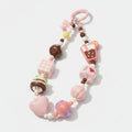 Boba Beaded Charm Keychain - Rose Red