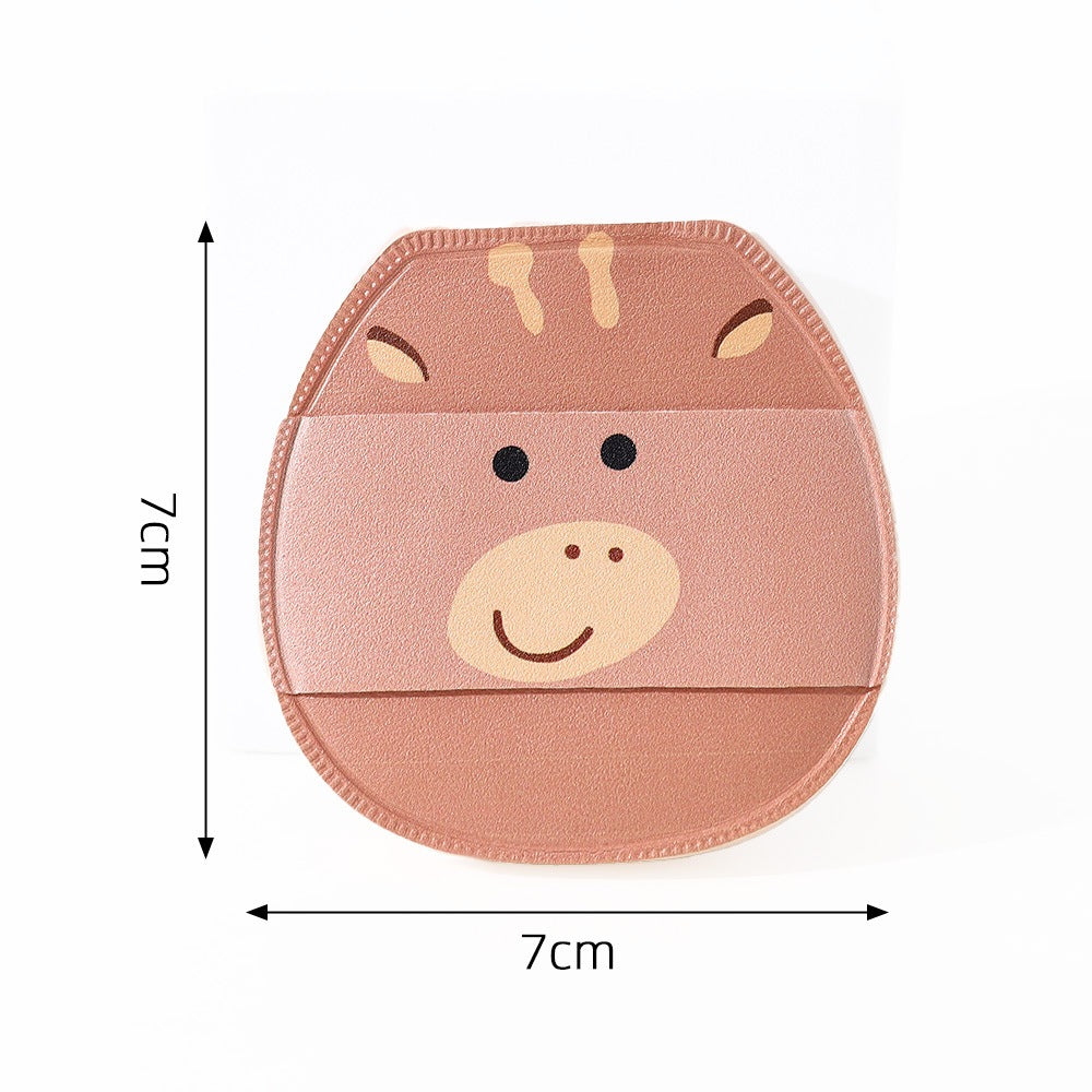 Animal-skin-feel PU leather powder puff - Type 1