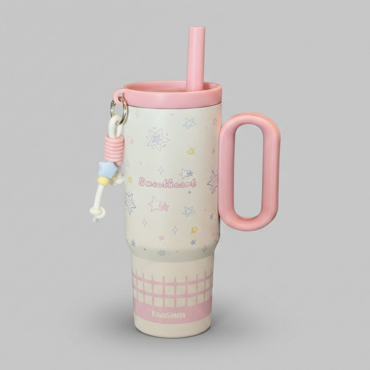 Pastel Pink Star Charm Tumbler With Handle – novelty & toys (view 1)