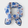 Blue Heart Print Scarf With Lace Trim – scarves & belts (view 1)