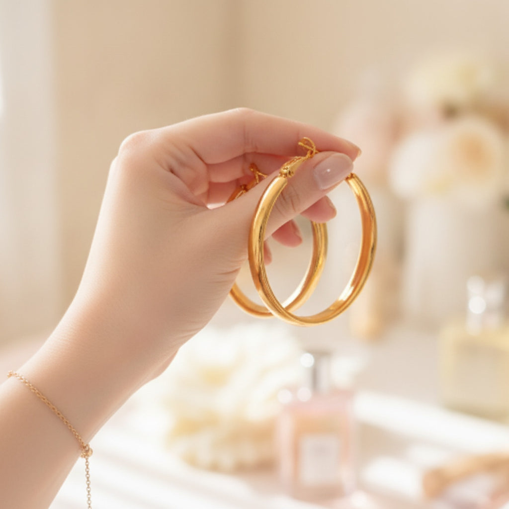Classic Gold Hoop Earrings Gold