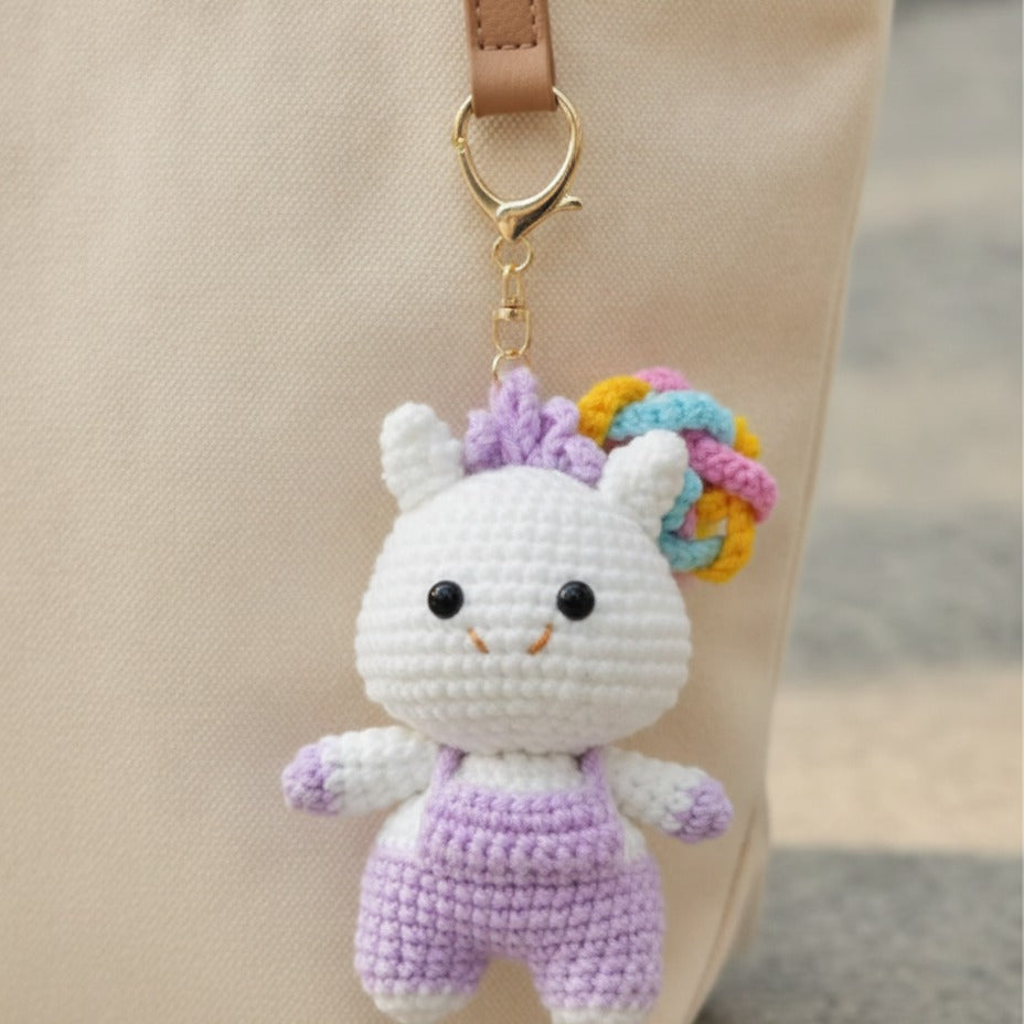 Mini Crochet Keychain DIY Kit - Rainbow Horse