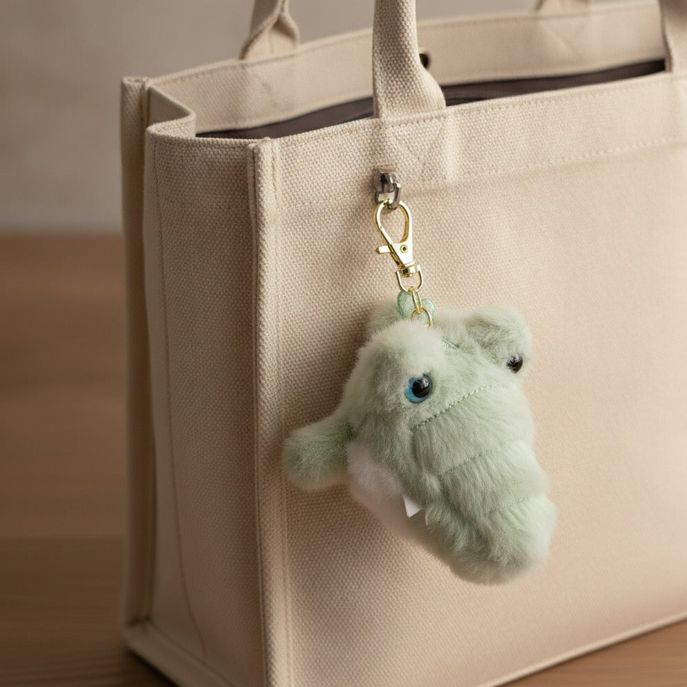 Fluffy Croc Keychain - Light Green