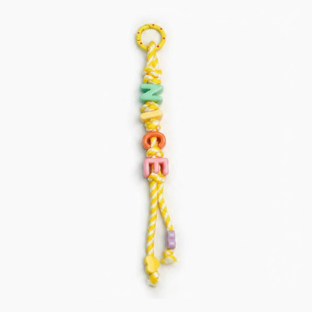 Beaded Letter Charm Keychain - Type 4