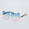 Bear Shaped Rimless Sunglasses - Blue & Pink – eyewear (view 1)