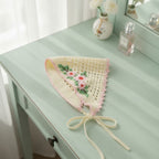 Crochet Floral Triangle Headwrap - Pink
