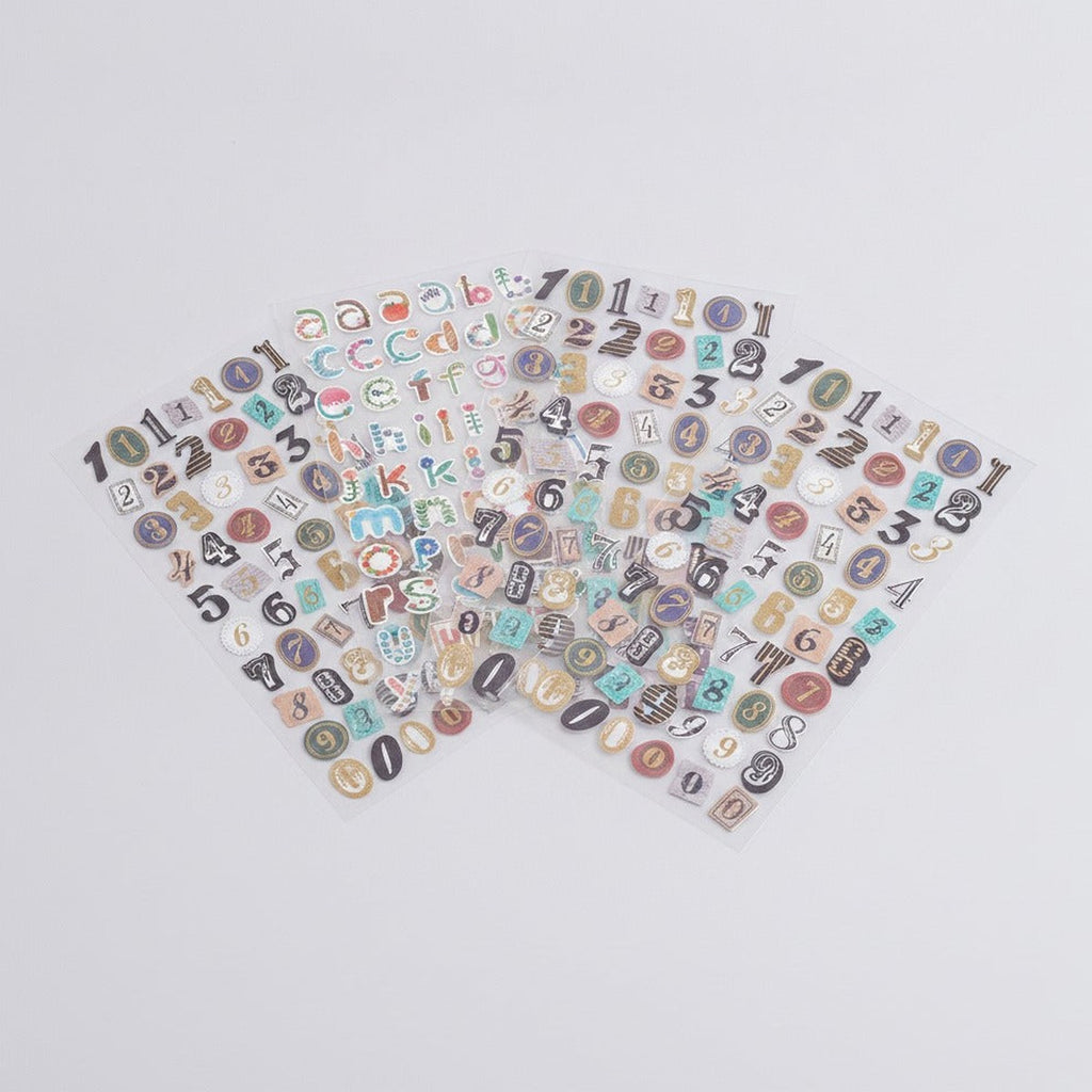 6Pcs Gold Foil Alphabet Number Stickers - 6pcs/Set