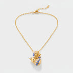 Gold Charm Necklace with Blue Accents – jewelry (view 1)
