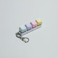 Mini Keyboard Keycap Keychain - Blue, Purple, Pink & Yellow